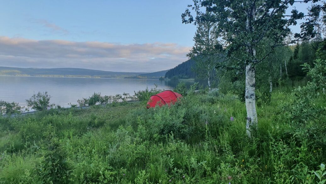 Camp Stora Blåsjön - Tältplats på stranden